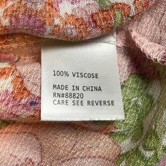 Rachel Zoe Mini Dress‎ Green Pink Floral Ruffle Off Shoulder Women's Size Medium - Picture 6 of 8